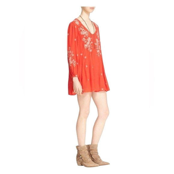 Free People Dresses & Skirts - Free People.   Red Embellished Ruffled Sundress
